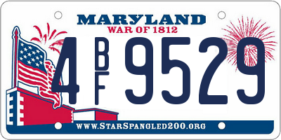 MD license plate 4BF9529