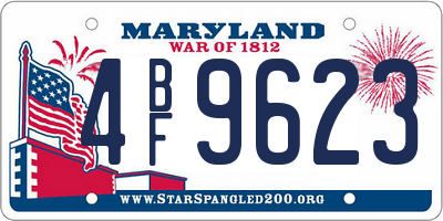 MD license plate 4BF9623