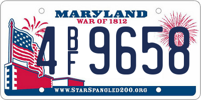MD license plate 4BF9658