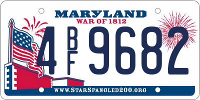 MD license plate 4BF9682