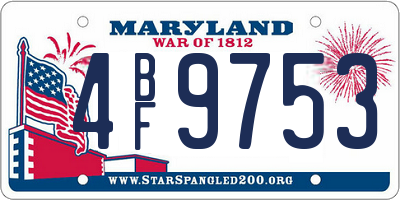MD license plate 4BF9753