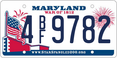 MD license plate 4BF9782