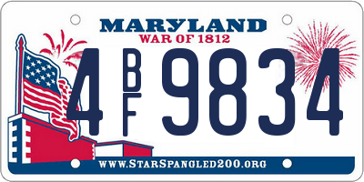 MD license plate 4BF9834