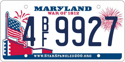 MD license plate 4BF9927