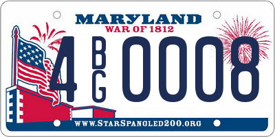 MD license plate 4BG0008