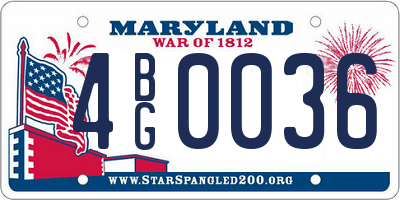 MD license plate 4BG0036