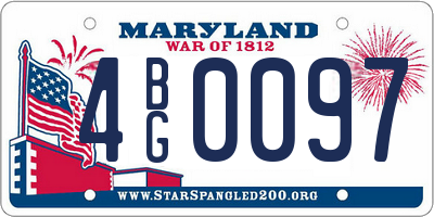 MD license plate 4BG0097