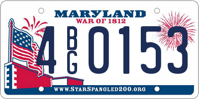 MD license plate 4BG0153
