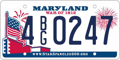 MD license plate 4BG0247