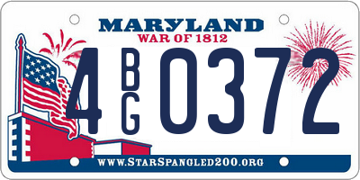 MD license plate 4BG0372