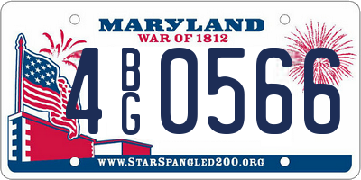 MD license plate 4BG0566
