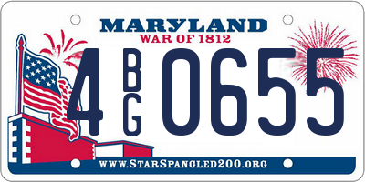 MD license plate 4BG0655