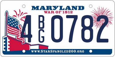 MD license plate 4BG0782