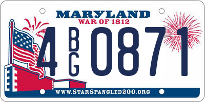 MD license plate 4BG0871