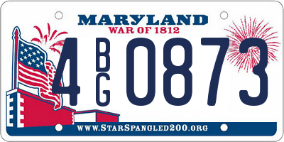 MD license plate 4BG0873