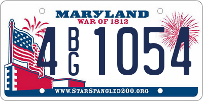 MD license plate 4BG1054