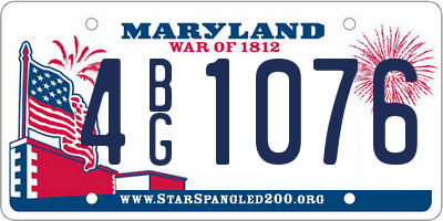 MD license plate 4BG1076