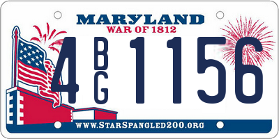 MD license plate 4BG1156
