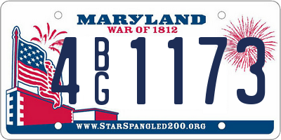 MD license plate 4BG1173