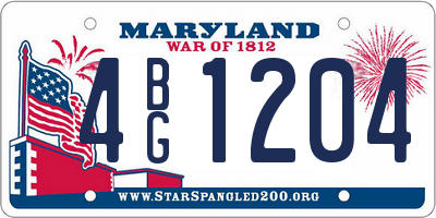 MD license plate 4BG1204