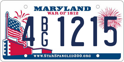 MD license plate 4BG1215