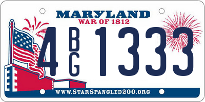MD license plate 4BG1333