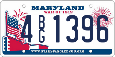 MD license plate 4BG1396