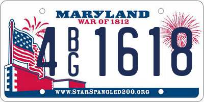 MD license plate 4BG1618