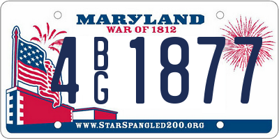 MD license plate 4BG1877