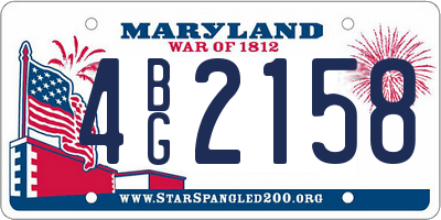 MD license plate 4BG2158