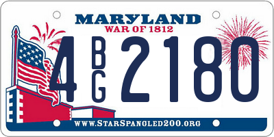 MD license plate 4BG2180