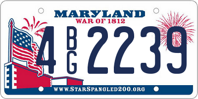 MD license plate 4BG2239