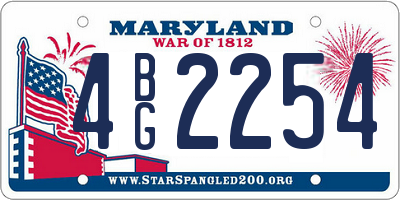 MD license plate 4BG2254