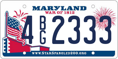 MD license plate 4BG2333