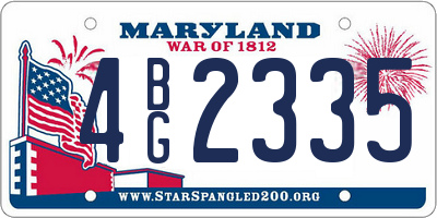 MD license plate 4BG2335