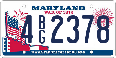 MD license plate 4BG2378