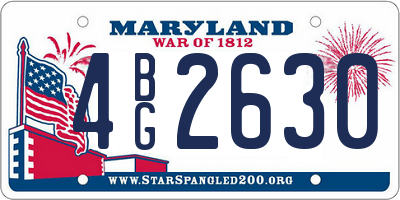 MD license plate 4BG2630
