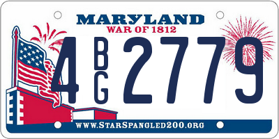 MD license plate 4BG2779