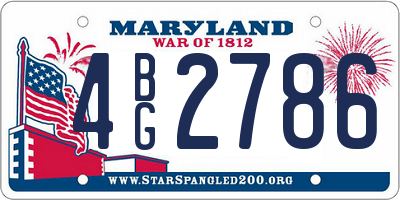 MD license plate 4BG2786