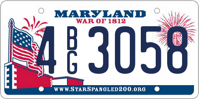 MD license plate 4BG3058