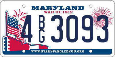 MD license plate 4BG3093