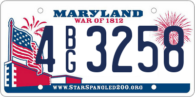 MD license plate 4BG3258