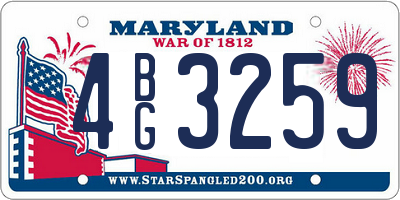 MD license plate 4BG3259