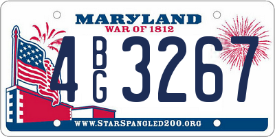 MD license plate 4BG3267