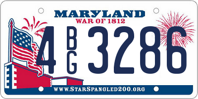 MD license plate 4BG3286