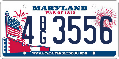 MD license plate 4BG3556