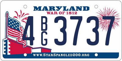 MD license plate 4BG3737