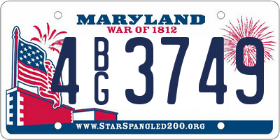MD license plate 4BG3749