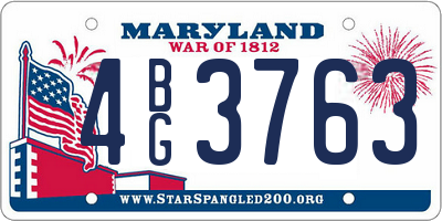 MD license plate 4BG3763