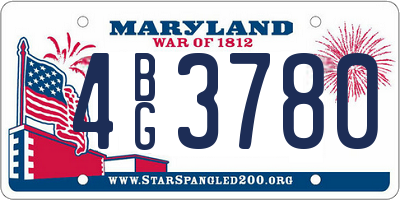 MD license plate 4BG3780